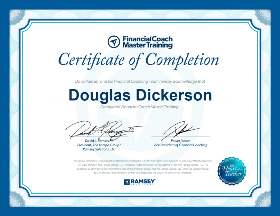 Financial Coach Master Training Certificate